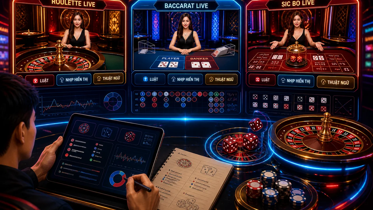 Nhật ký theo dõi Roulette, Baccarat và Sic Bo: cách so sánh game live i9bet dễ hiểu